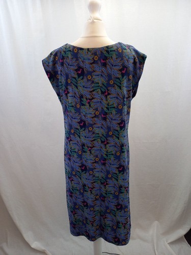 White Stuff Lena dress size 12 cap sleeve blue pink flowers knee length BNWT - Picture 6 of 19