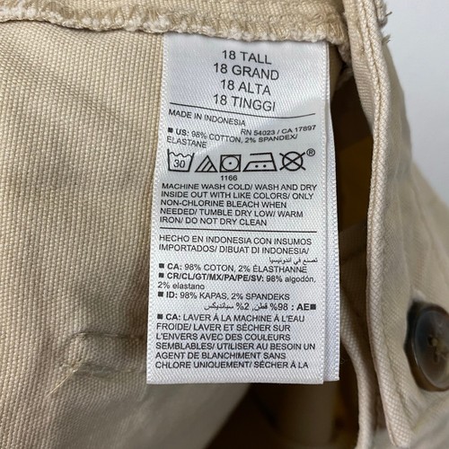 Old Navy Beige Wide Leg High Rise Cotton Stretch Chino Pant Size 18 Tall - Picture 9 of 10