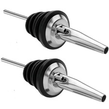 LanMa Olive Oil Spout Pourer, 2PCS Stainless Steel Liquor 2pcs, 2pc oil spout