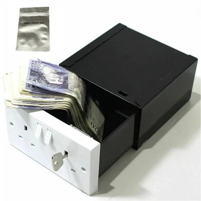 Imitat Doppel UK Stecker Steckdose Wand Sicherheit Geheimnis Versteckt Stash Box Verdeckt Div