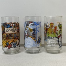 Vintage 1981 McDonalds The Great Muppet Caper Glasses Complete Set of 3 Muppets
