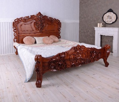 De luxe royale antique Meubles En Bois Lit Double Conceptions
