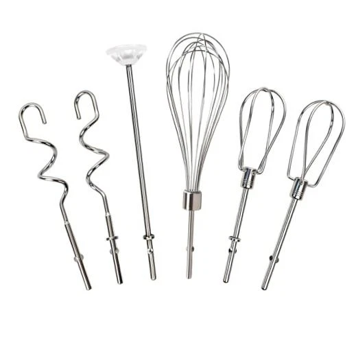Hand Mixer Attachments, 6 Pcs Stainless Steel Set Turbo Beater, Pro Whisk,