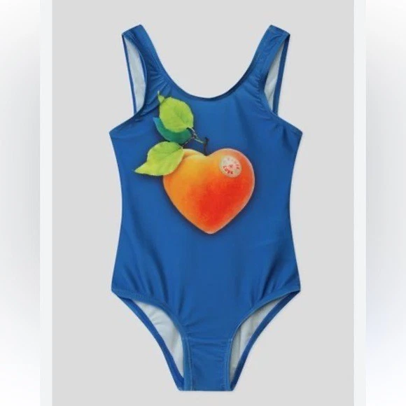Molo Badeanzug Mädchen 2T Einteiler Nika Peace & Love Peach Swim Pool Ocean