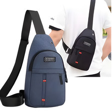 Wasserdichte Unisex Sling Bag Einzelschulter Tasche Sport Wandern Camping Schwar