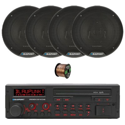 Blaupunkt BREMEN Retro Radio, 4x 6'' 40W Car Speakers, Wire
