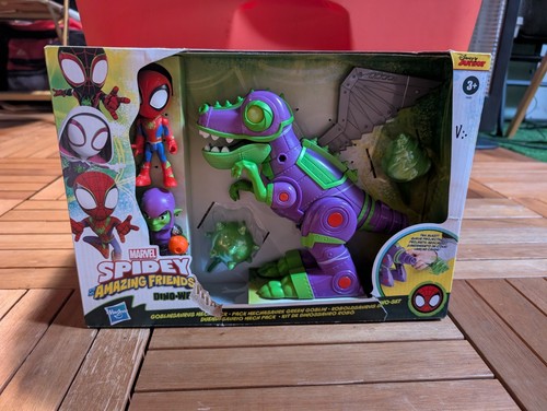 Marvel Spidey and His Amazing Friends Goblin Dino Mech Pack New Slight Box Dmg