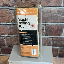 Bambooworx Sushi Rolling Kit NIP Makusi Mats Rice Paddle Spreader Utensils