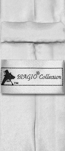 Biagio Boys NeckTie Solid SILVER GREY Color Youth Neck Tie - Picture 2 of 2