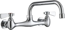 Wall Mount Faucet 8" Center Commercial Sink Faucet with 8" Spout Commercial