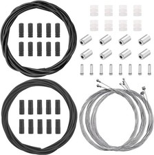 Mannk Universal Bicycle Cable Kit - Shift & Brake Cable Housing with End Caps &