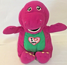 BARNEY Purple Dinosaur Singing Musical 8" plush "I Love You" song 2011