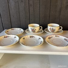 Strassburg Trim Off Edge de Villeroy & Boch 2 Tasse Et 6 Sous Tasses En État De1