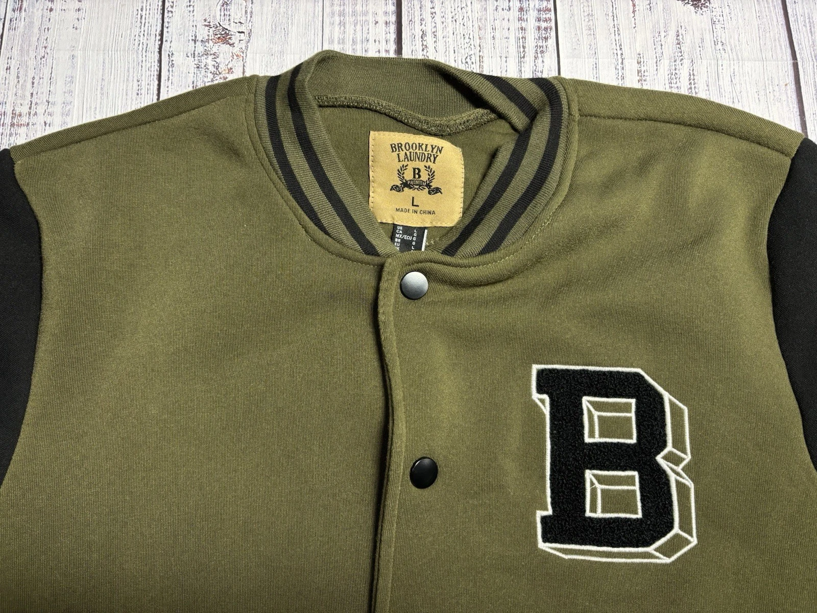 NEW Mens Brooklyn Laundry Jacket Sz Large Varsity 1799 - product detail image 3