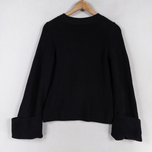 Banana Republic Pullover XS schwarz Cardigan Grobstrick Bündchen V-Ausschnitt kuschelig - Bild 3 von 8