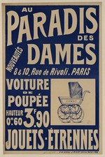 Vintage French Toy Ad Poster 🛒 'Au Paradis des Dames' - 16x24” - Premium Matte