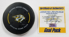 3-18-25 JORDAN KYROU St. Louis Blues at Nashville Predators Game Used GOAL Puck