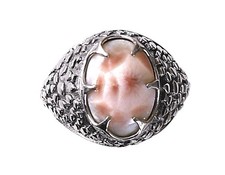 Rare Pink Larimar Natrolite Ring / size 10 / 925 Sterling Silver / 6.4cts 7.2 g