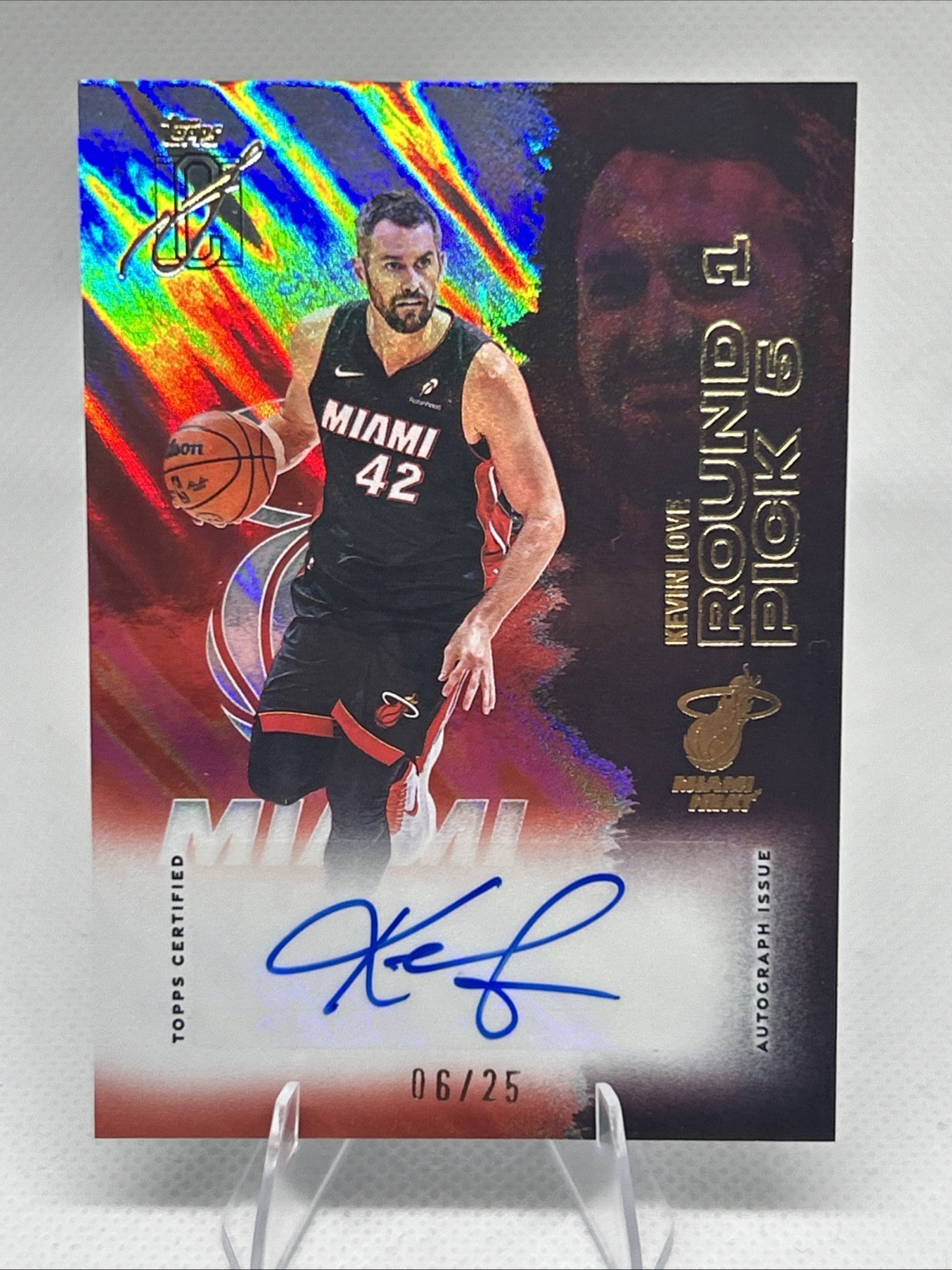2025-26 Topps Signature Class Kevin Love Red  Auto /25 #VCA-KL On CARD AUTO HOF