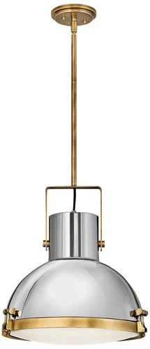 Hinkley Nautique 18" Wide Heritage Brass and Nickel Dome Pendant Light - Picture 2 of 4