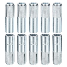 5/8"x2-1/2" Drop-In Anchors 25Pack Carbon Steel Sleeve Anchors Silver
