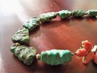 early vintage turquoise color stone necklace antique web nugget southwest retro — photo 7