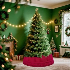 Christmas Tree Skirt Foldable Tree Stand Base Cover for Home Holiday Office