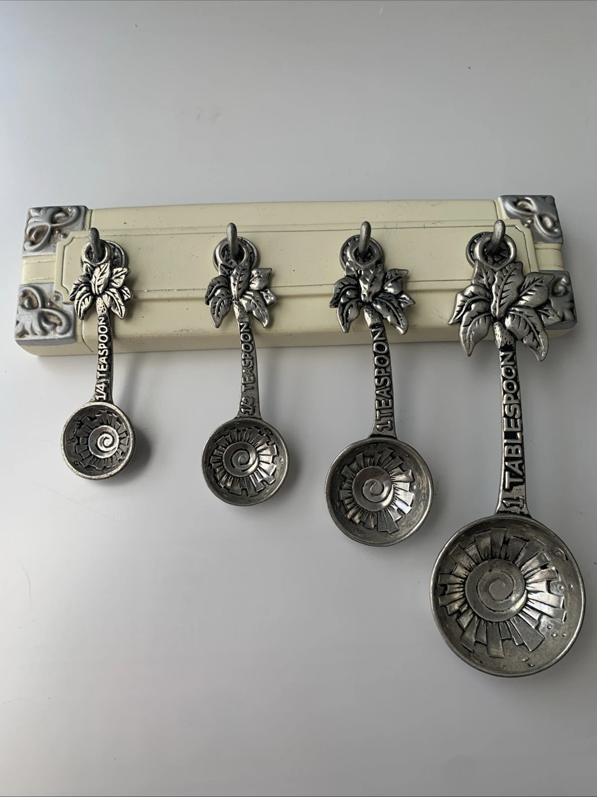 Vintage Measuring Spoons With Wall Mount