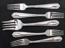 Lenox STAINLESS BEAD 4 Forks + Cold Meat Fork A+ CONDITION