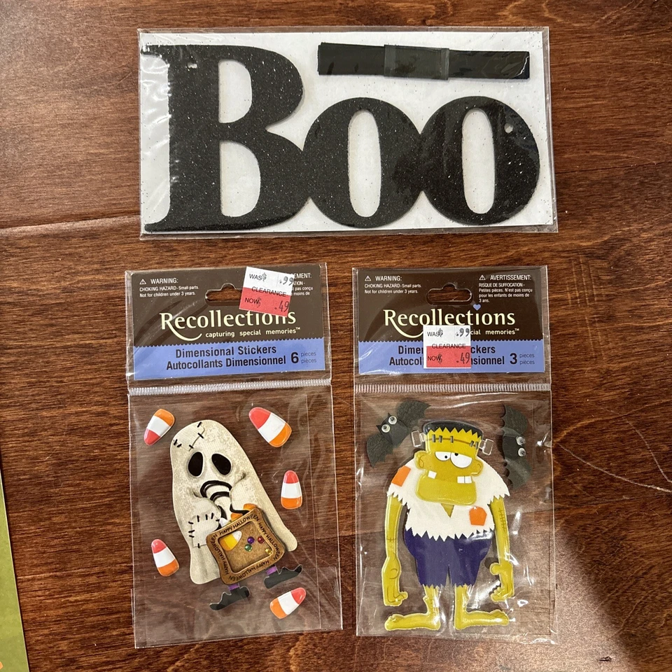 Hojas de papel para álbum de recortes 12X12 ¡Paquete de pegatinas + pegatinas temáticas de Halloween! **LEER** Foto 2 de 4