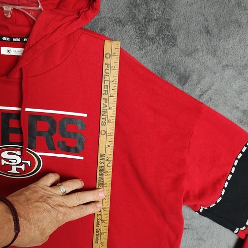 San Fracisco 49ers Sweatshirt Adult XXL 2XL Red Football NFL Hoodie Pullover Men - Picture 9 of 15
