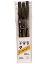 Yasutomo Calligraphy Chisel Tip Marker Set - set of 3 - PACK OF 4 