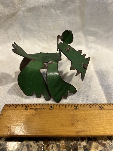 Vtg Handmade Metal Dog Doggy Puppy Sculpture Figurine Signed Kutz 99-81 Chevy - Picture 6 of 13