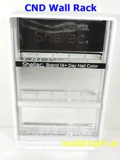 CND Nail Polish Wall White Rack w/Back Mirror SALON Display Hold 15 CND Bottles