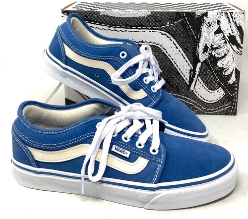 VANS Chukka Low Blue Suede Canvas Sidestripe Women's Skate Shoes VN0A5KQZEFY
