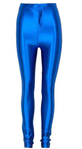 LADIES FASHION AMERICAN STYLE HIGH WAISTED STRETCHY SHINY DISCO PANTS SIZE 6 -20 - Picture 14 of 14