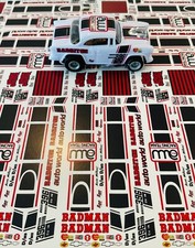 Auto World AURORA AFX 55 Chevy Gasser HO Slot Car Custom Decals Black/Red