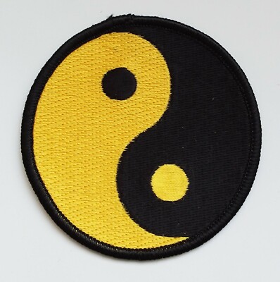 YIN AND YANG PATCH 3'' Cloth Badge Biker Jacket Bag Taijitu 陰陽 Goth Punk Metal