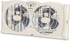 HOLMES Dual Blade Digital Window Fan with Programmable Thermostat Control