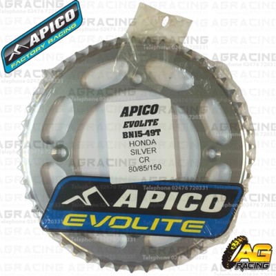 Apico Evolite Silver Rear Sprocket 49T 420 For Honda CRF 150RB 2018 Motocross