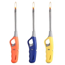 Candle Lighter Long Safety Lock Refillable Adjustable Flame with Butane Included