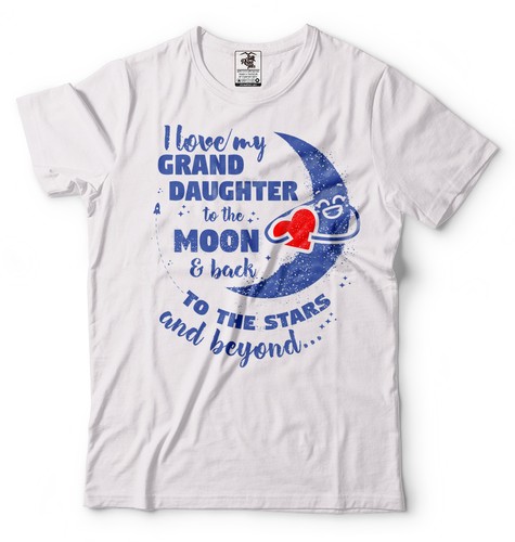I Love My Granddaughter To The Moon And Back Gift For Grandparents Cool T-shirt - Picture 3 of 4