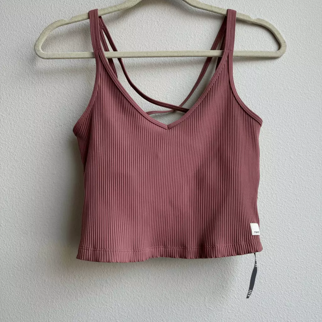 vuori rib crop athletic workout gym strappy tank-top
