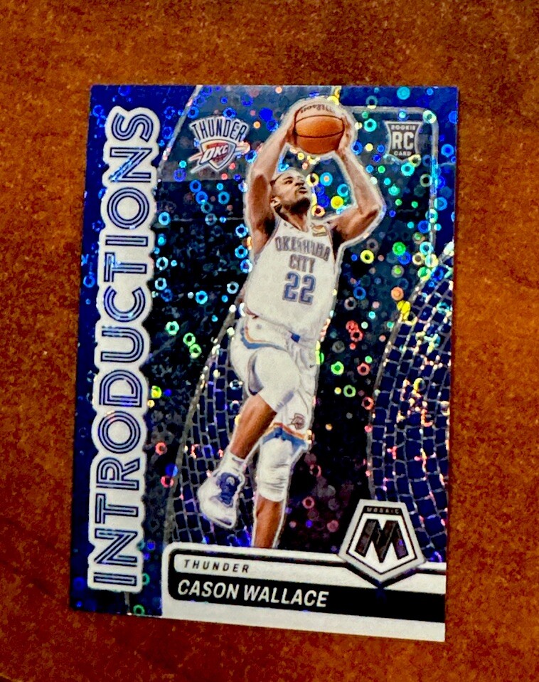 2023 RC Cason Wallace Panini Mosaic Blue Introductions /85 OKC Thunder Rookie SP