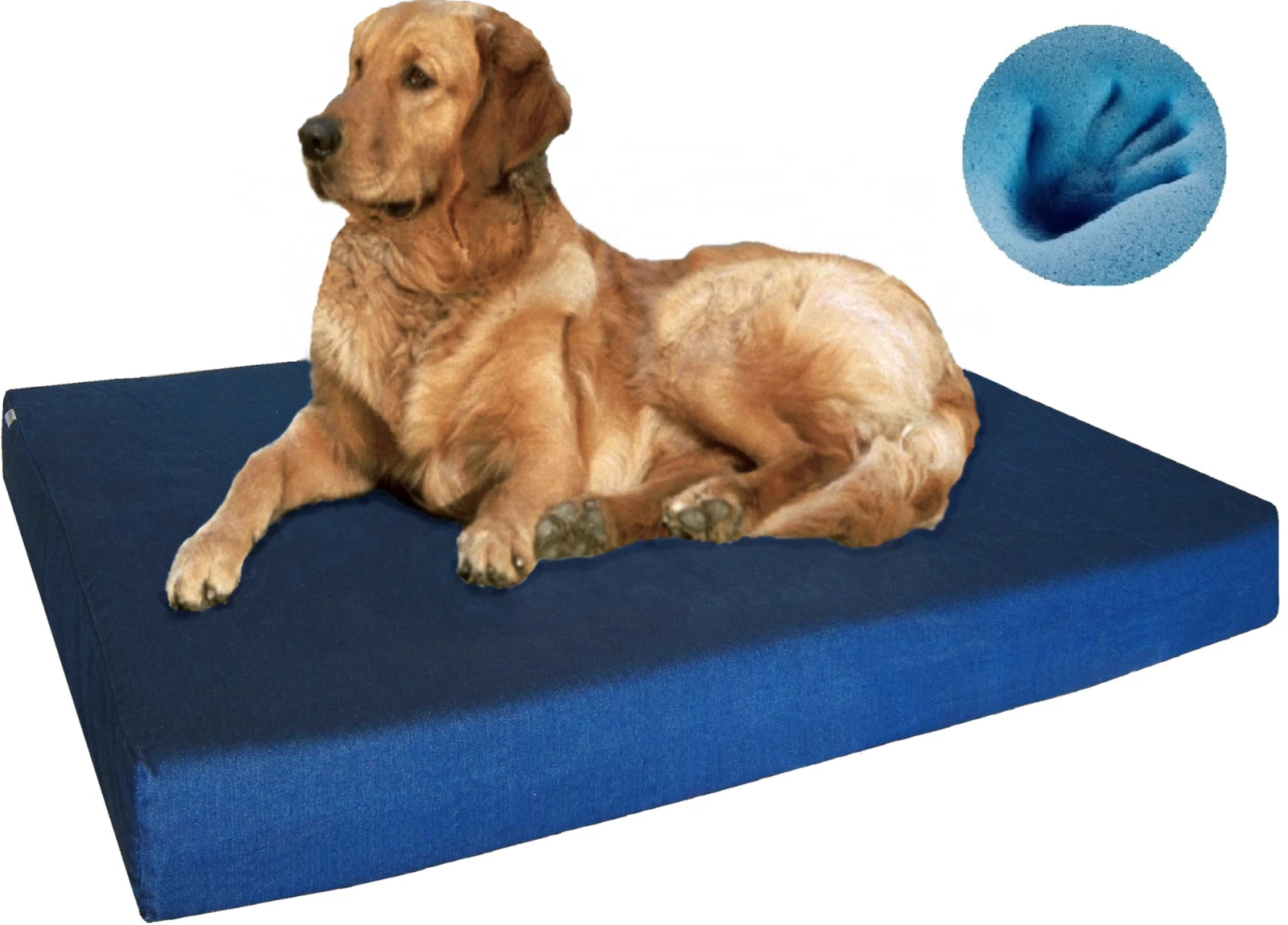 Orthopedic Gel Cooling Memory Foam Pet Dog Bed for Medium - Large Dog Denim Blue