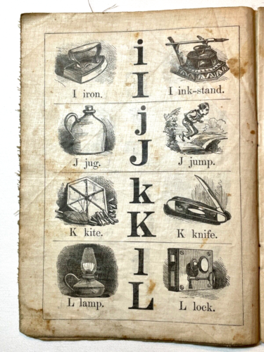 LINEN ABC BOOK McLOLUGHLIN BROS. VICTORIAN CHILDREN’S FIRST STEPS 1880’s - Foto 3 di 4