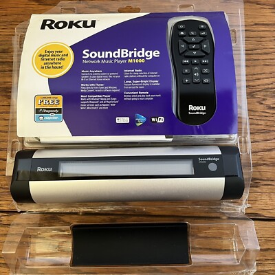 Roku SoundBridge M1001 M1000 Network Music Player Remote, Power & AV Cables NIB