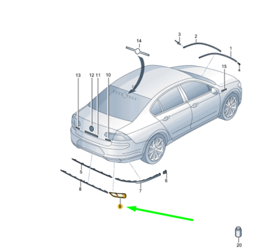 Volkswagen PASSAT B8 Rear Bumper Left Trim 3G0853209A041 NEW  