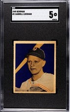 1949 Bowman #2 Carroll 'Whitey' Lockman  - SGC 5 - EX - JUST GRADED New York