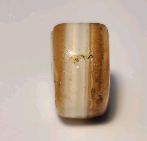 17mm ANCIENT RARE INDO-TIBETAN CHUNG AGATE DISC BEAD - Picture 10 of 13